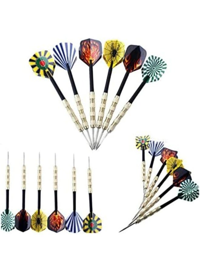 jaexest 18 Pcs Iron Tip Darts Set – Metal Copper Plating Darts 6 Types Professional Throwing Darts Steel Tip for Dartboard Birthday Parties Backyard Family Fun 14g - Image 2